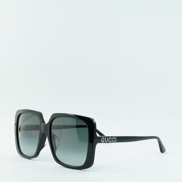 ? NEW GUCCI GG0728SA 001 SHINY BLACK GREY GRADIENT SUNGLASSES main image 10